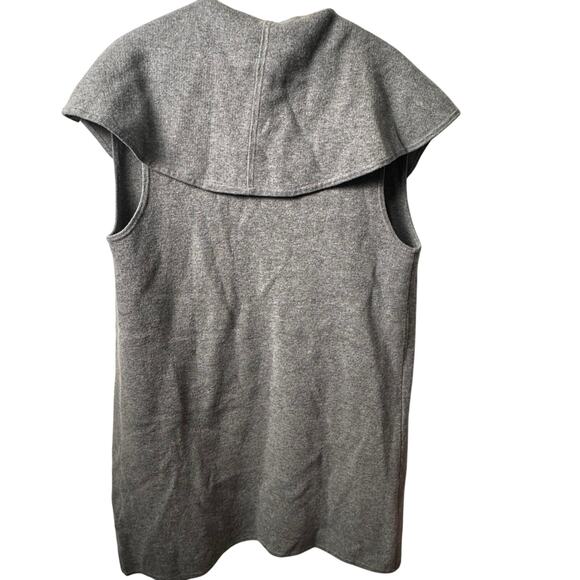 Club Monaco Gray Sleeveless Oversized Drape Collar Cardigan Vest M/L - Picture 4 of 7
